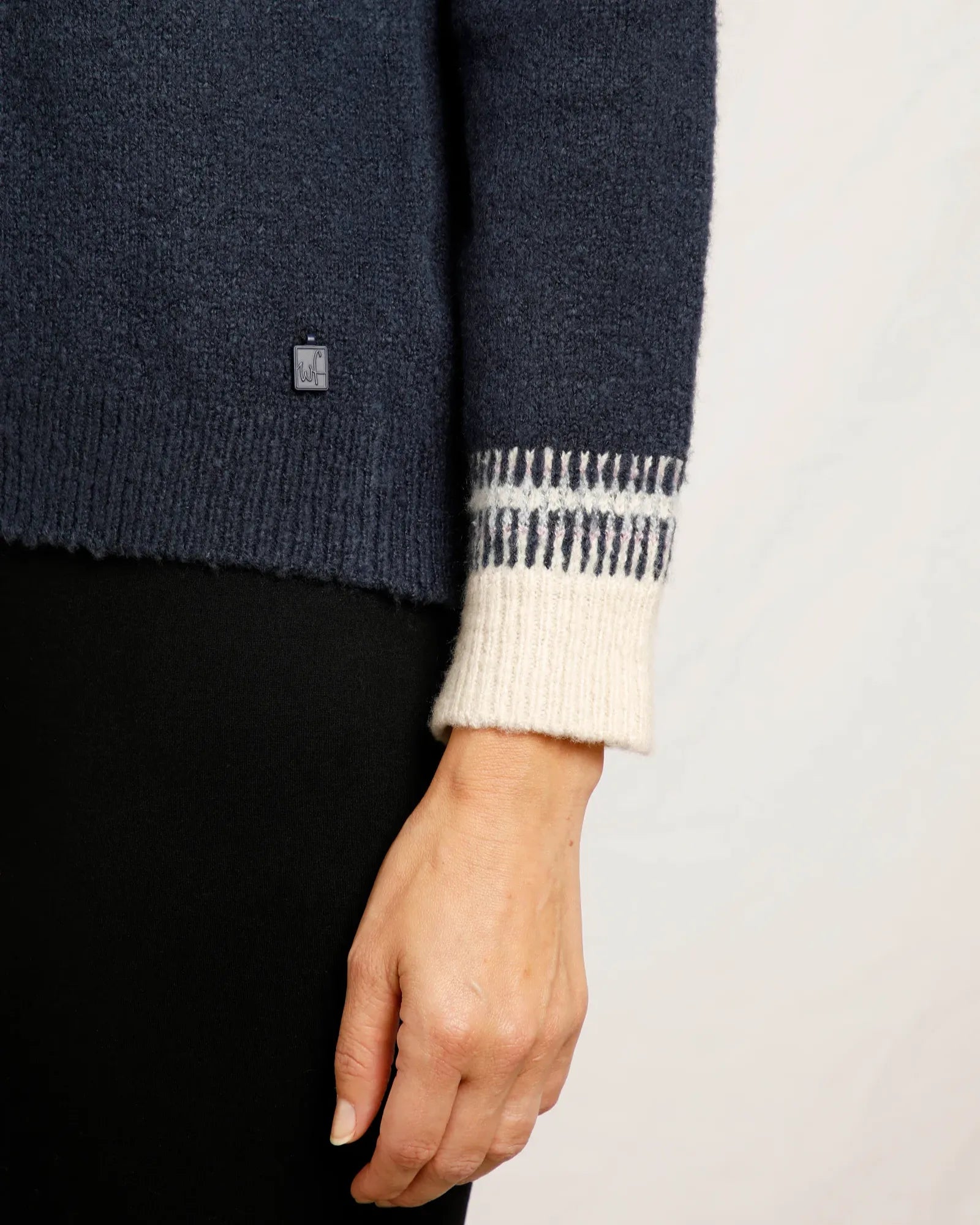 Lowell Patterned Fair Isle Jumper - Navy