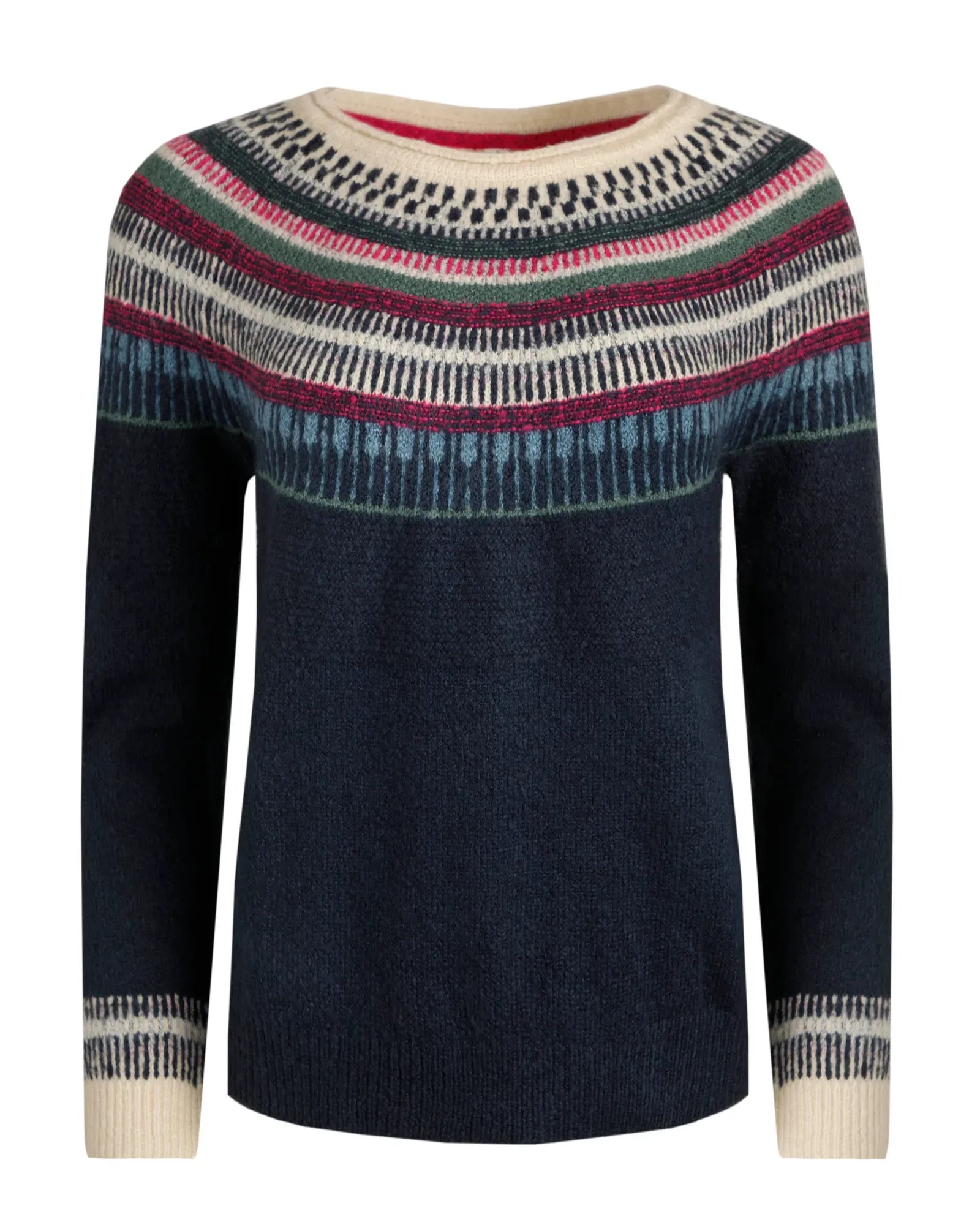 Lowell Patterned Fair Isle Jumper - Navy