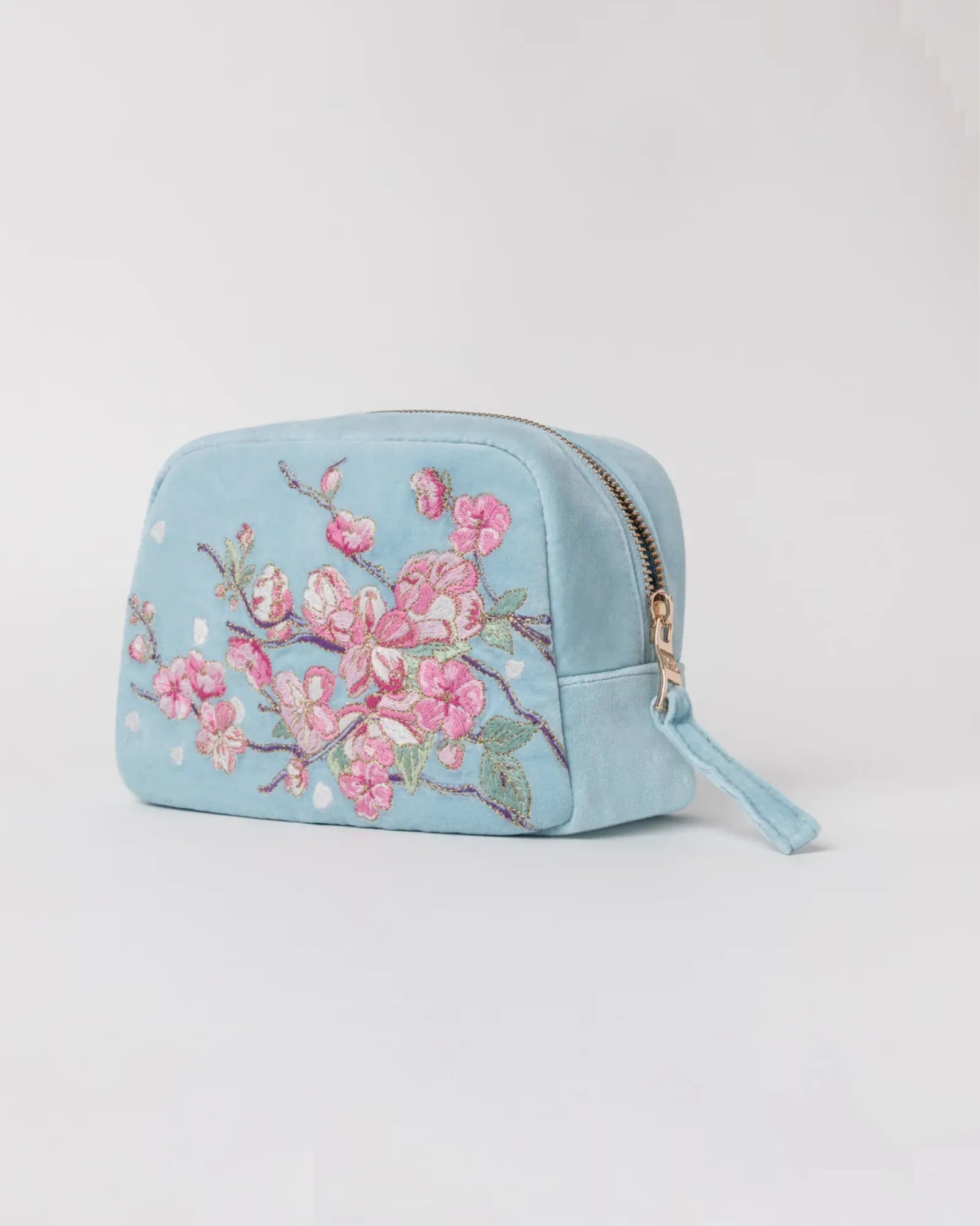 Cherry Blossom Cosmetics Bag - Sky Blue