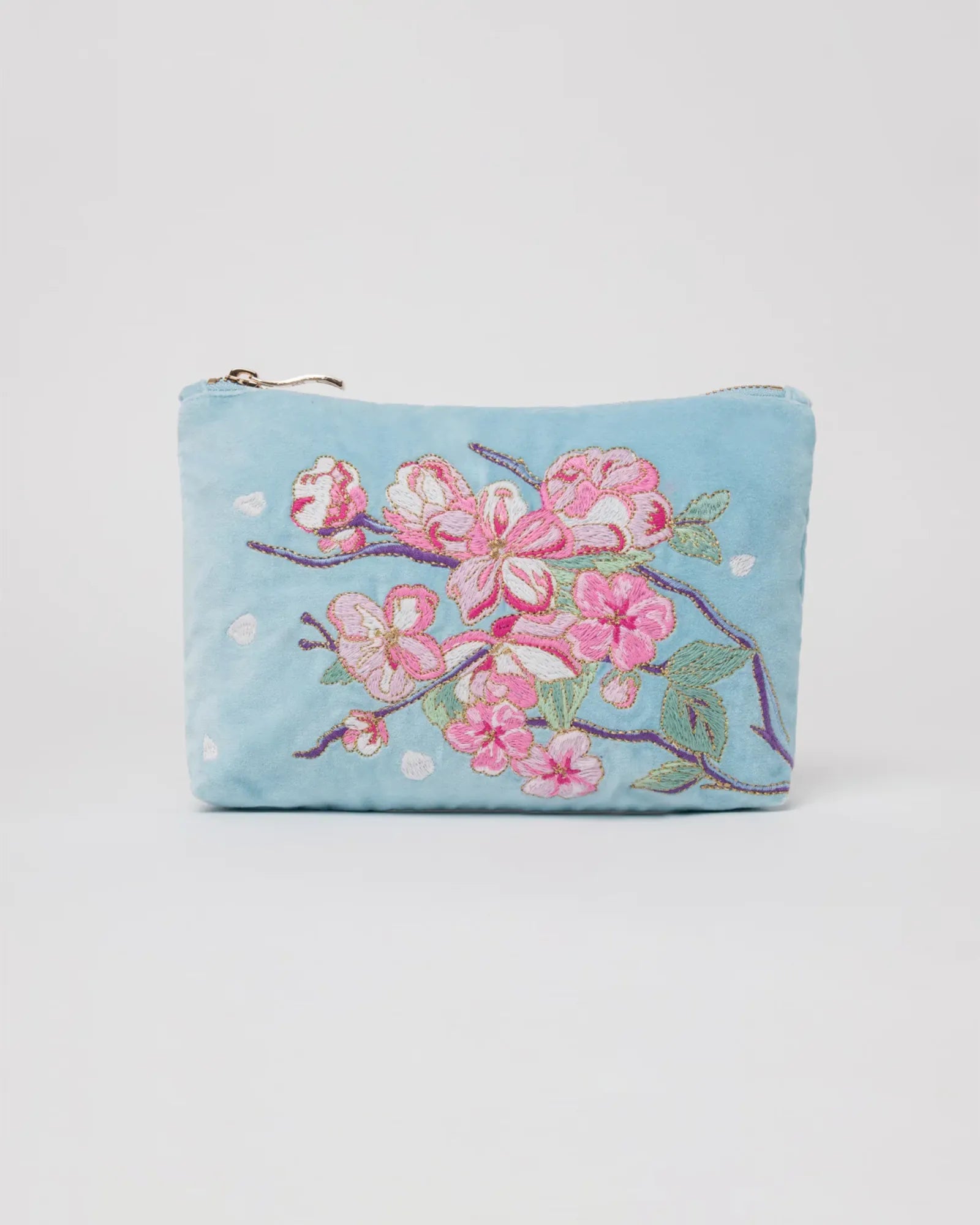 Cherry Blossom Mini Pouch - Sky Blue