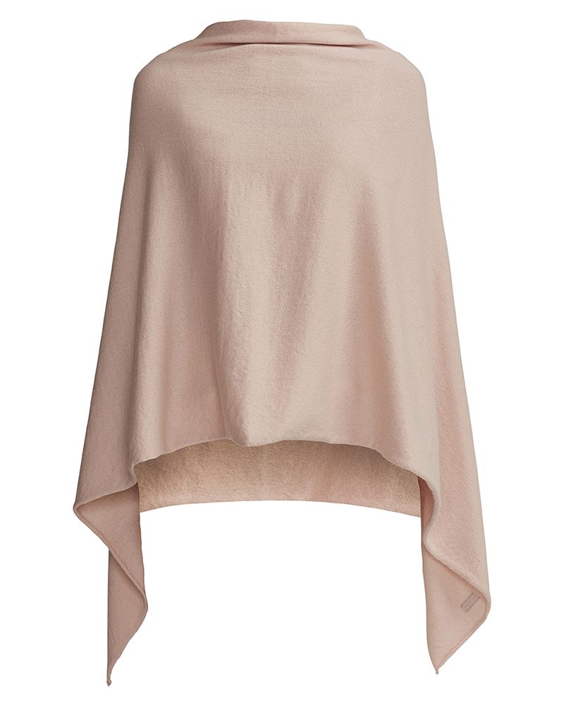 Sofie Knitted Poncho - Cream Pink