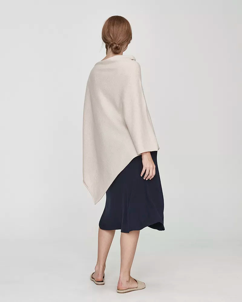 Sofie Knitted Poncho - Sand