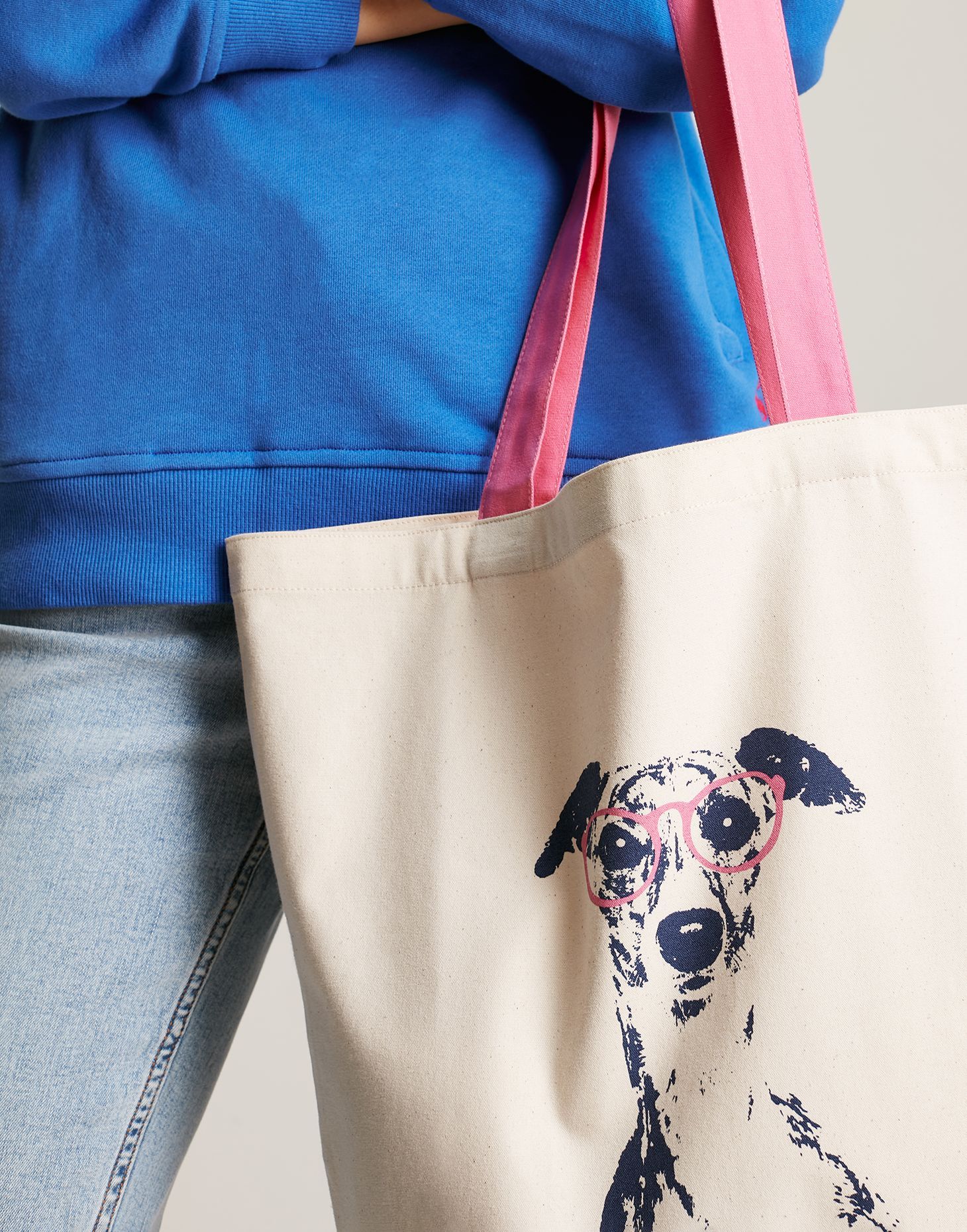 Lulu Printed Tote Bag - Dog Glasses