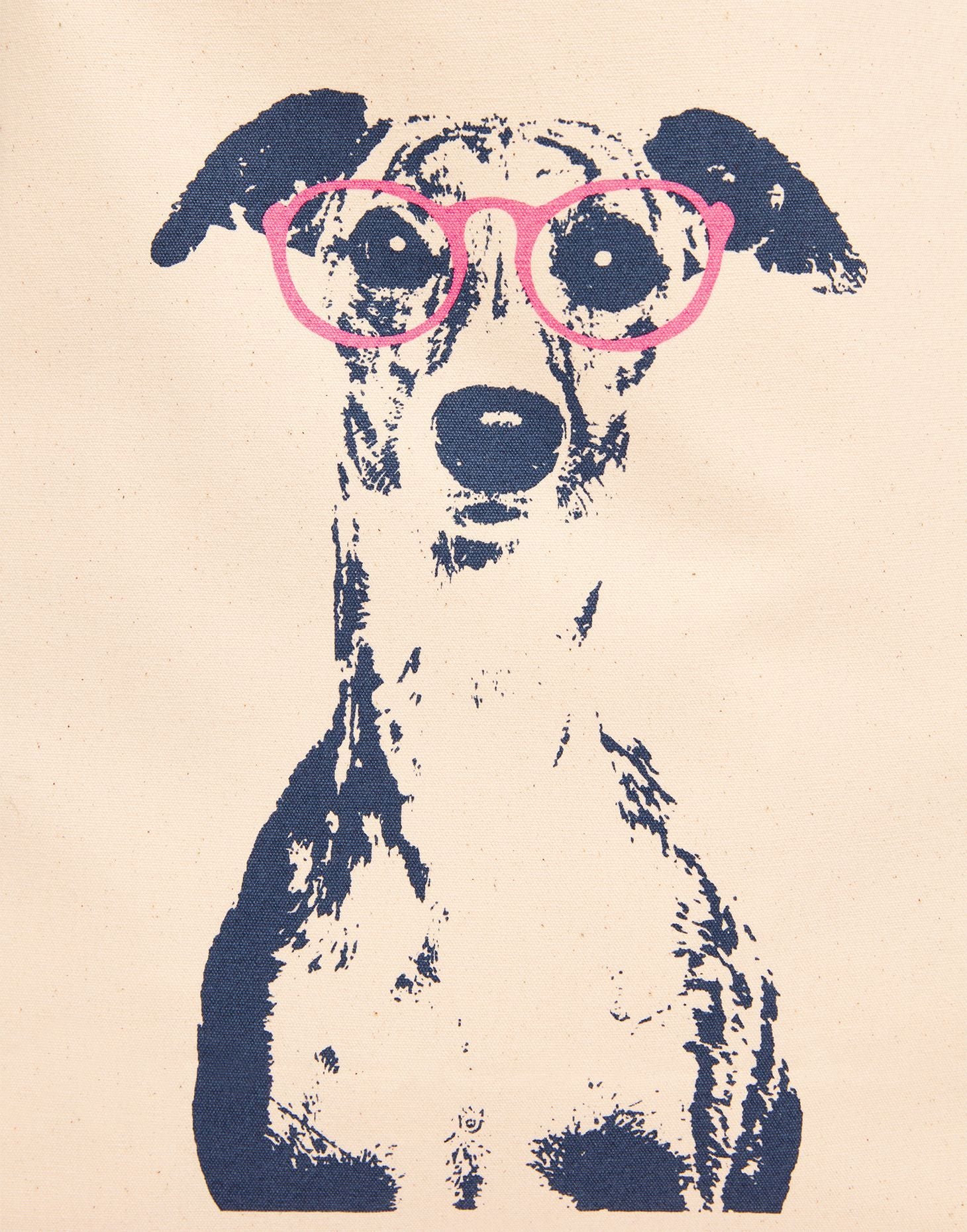 Lulu Printed Tote Bag - Dog Glasses